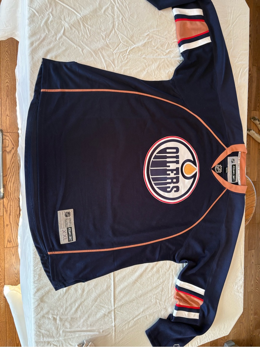 NHL Edmonton Oilers Navy and Orange Team Hockey Jersey